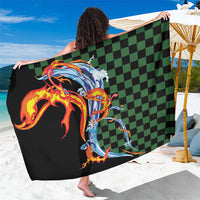 Japanese Asanoha Pattern Sarong Sun Flame Slayer Dragon Hinokami Kagura Spirit - Wonder Print Shop