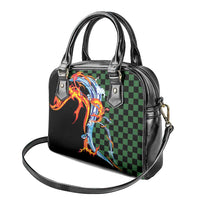 Japanese Asanoha Pattern Shoulder Handbag Sun Flame Slayer Dragon Hinokami Kagura Spirit - Wonder Print Shop