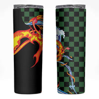 Japanese Asanoha Pattern Skinny Tumbler Sun Flame Slayer Dragon Hinokami Kagura Spirit - Wonder Print Shop