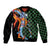Japanese Asanoha Pattern Sleeve Zip Bomber Jacket Sun Flame Slayer Dragon Hinokami Kagura Spirit - Wonder Print Shop