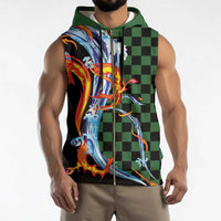 Japanese Asanoha Pattern Sleeveless Zip Hoodie Sun Flame Slayer Dragon Hinokami Kagura Spirit - Wonder Print Shop