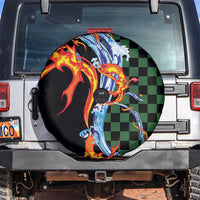 Japanese Asanoha Pattern Spare Tire Cover Sun Flame Slayer Dragon Hinokami Kagura Spirit - Wonder Print Shop