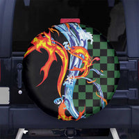 Japanese Asanoha Pattern Spare Tire Cover Sun Flame Slayer Dragon Hinokami Kagura Spirit - Wonder Print Shop