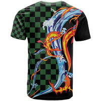 Japanese Asanoha Pattern T Shirt Sun Flame Slayer Dragon Hinokami Kagura Spirit - Wonder Print Shop