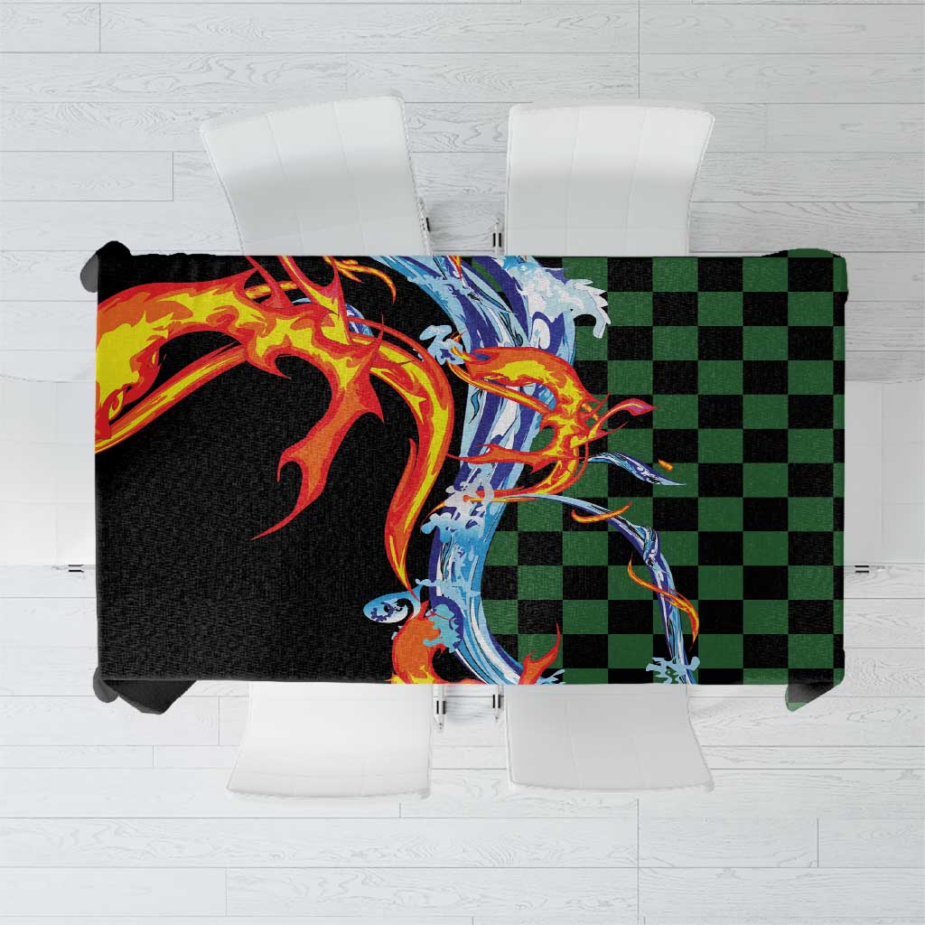 Japanese Asanoha Pattern Tablecloth Sun Flame Slayer Dragon Hinokami Kagura Spirit - Wonder Print Shop