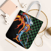 Japanese Asanoha Pattern Tote Bag Sun Flame Slayer Dragon Hinokami Kagura Spirit - Wonder Print Shop