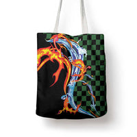 Japanese Asanoha Pattern Tote Bag Sun Flame Slayer Dragon Hinokami Kagura Spirit - Wonder Print Shop