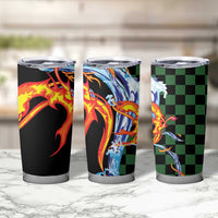 Japanese Asanoha Pattern Tumbler Cup Sun Flame Slayer Dragon Hinokami Kagura Spirit - Wonder Print Shop