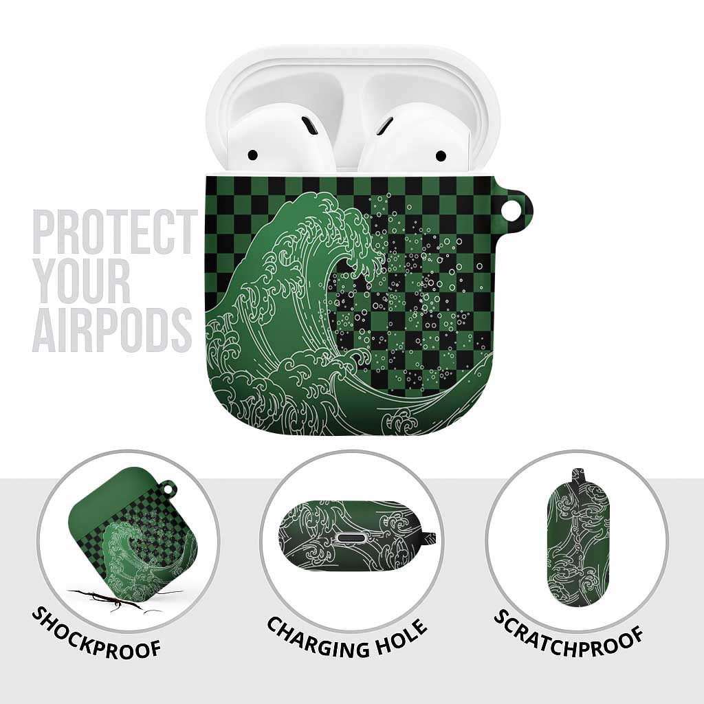Japanese Asanoha Pattern AirPods Case Water Breathing Slayer Dragon - Wonder Print Shop