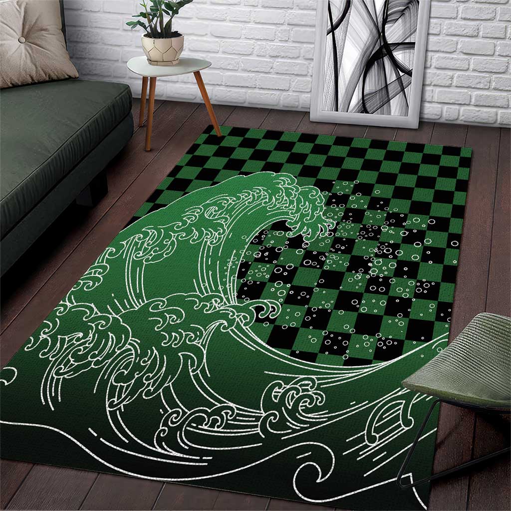 Japanese Asanoha Pattern Area Rug Water Breathing Slayer Dragon - Wonder Print Shop