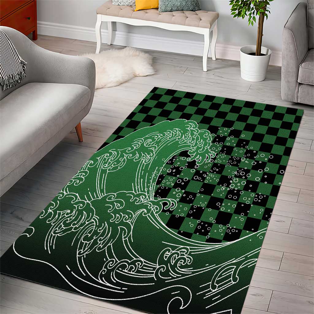 Japanese Asanoha Pattern Area Rug Water Breathing Slayer Dragon - Wonder Print Shop