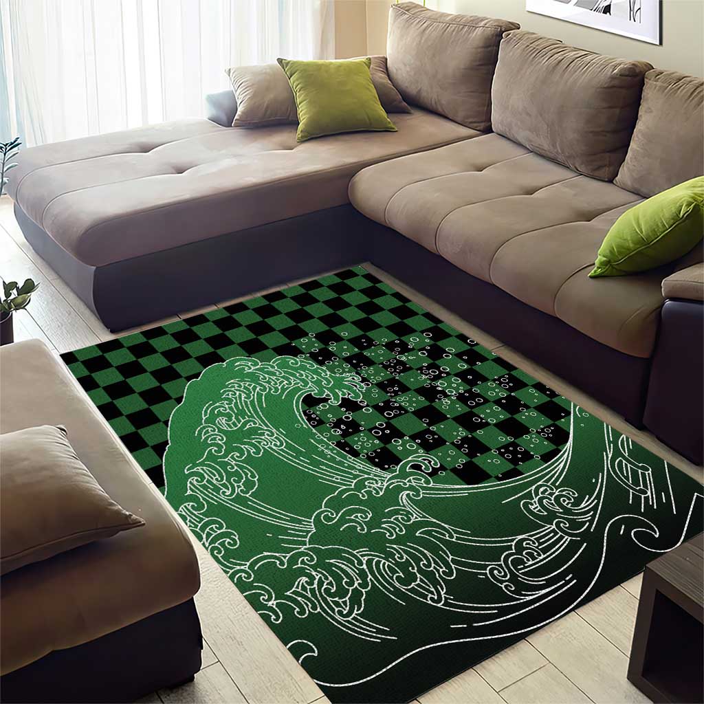 Japanese Asanoha Pattern Area Rug Water Breathing Slayer Dragon - Wonder Print Shop