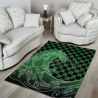 Japanese Asanoha Pattern Area Rug Water Breathing Slayer Dragon - Wonder Print Shop