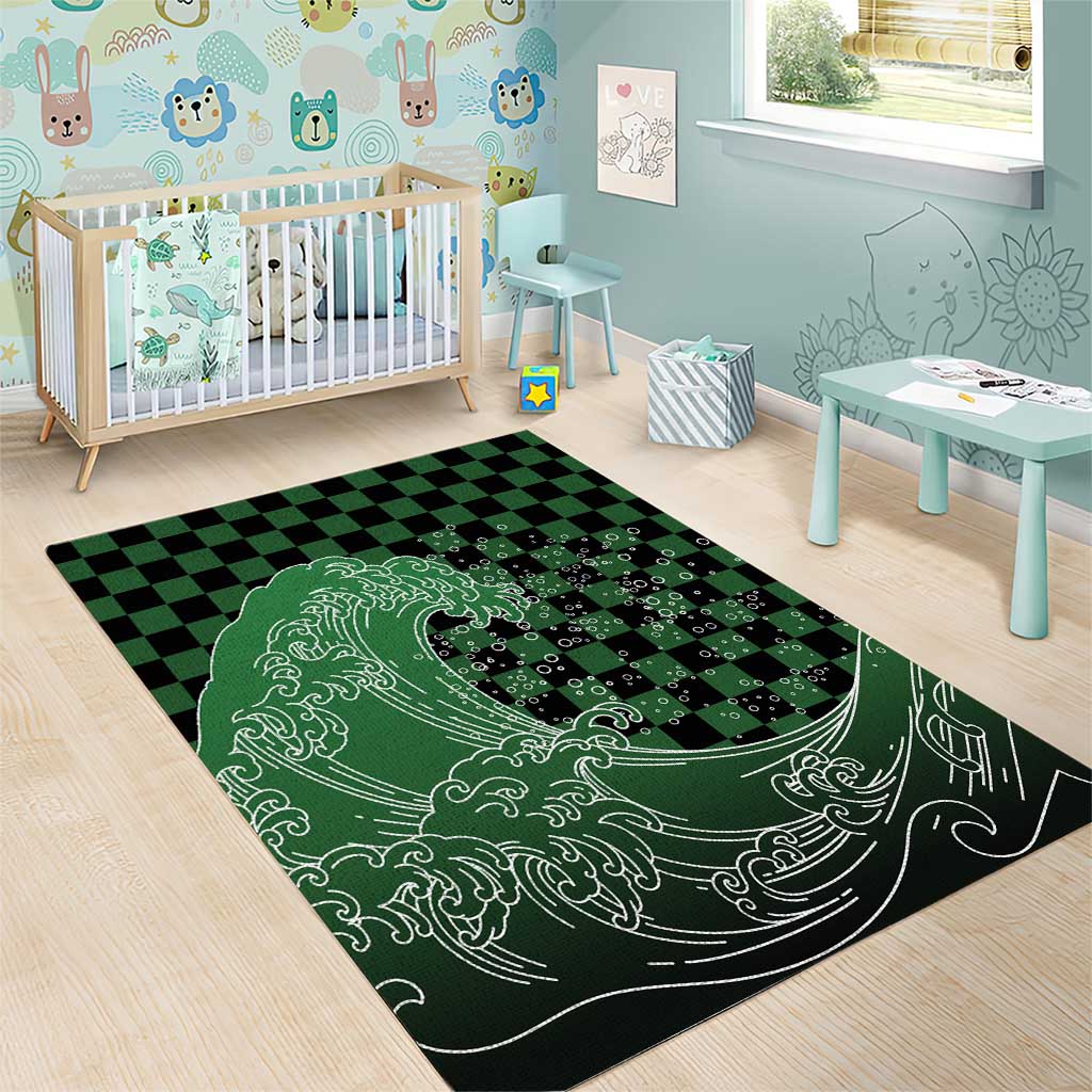 Japanese Asanoha Pattern Area Rug Water Breathing Slayer Dragon - Wonder Print Shop