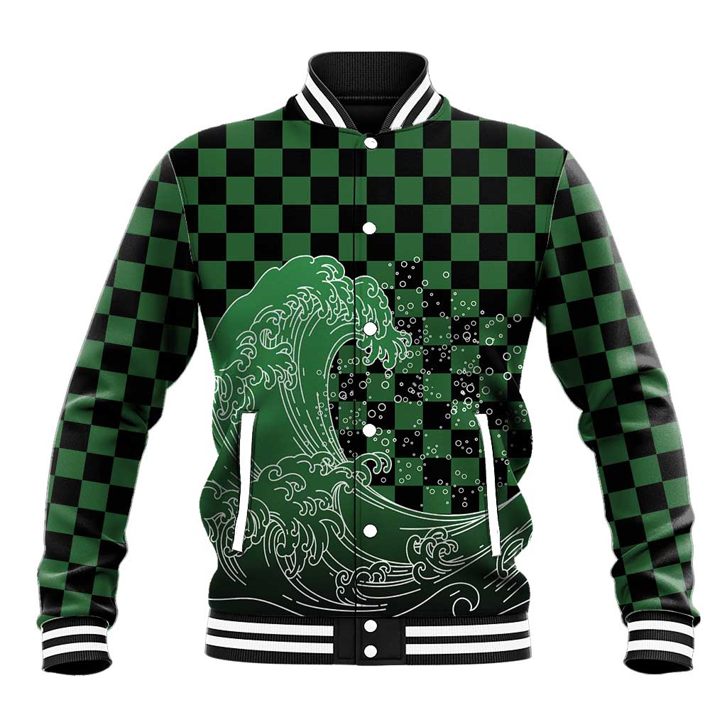 Japanese Asanoha Pattern Baseball Jacket Water Breathing Slayer Dragon - Wonder Print Shop