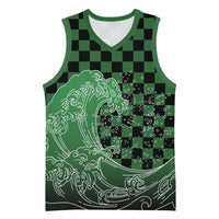 Japanese Asanoha Pattern Basketball Jersey Water Breathing Slayer Dragon - Wonder Print Shop