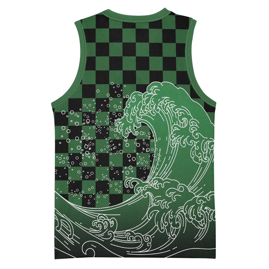 Japanese Asanoha Pattern Basketball Jersey Water Breathing Slayer Dragon - Wonder Print Shop
