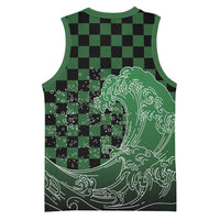 Japanese Asanoha Pattern Basketball Jersey Water Breathing Slayer Dragon - Wonder Print Shop