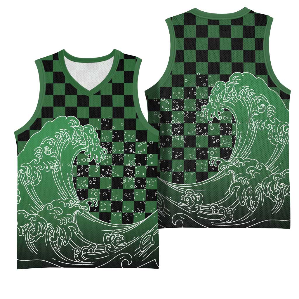 Japanese Asanoha Pattern Basketball Jersey Water Breathing Slayer Dragon - Wonder Print Shop