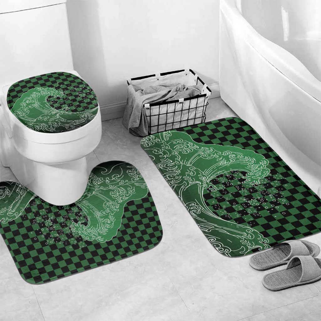 Japanese Asanoha Pattern Bathroom Set Water Breathing Slayer Dragon - Wonder Print Shop