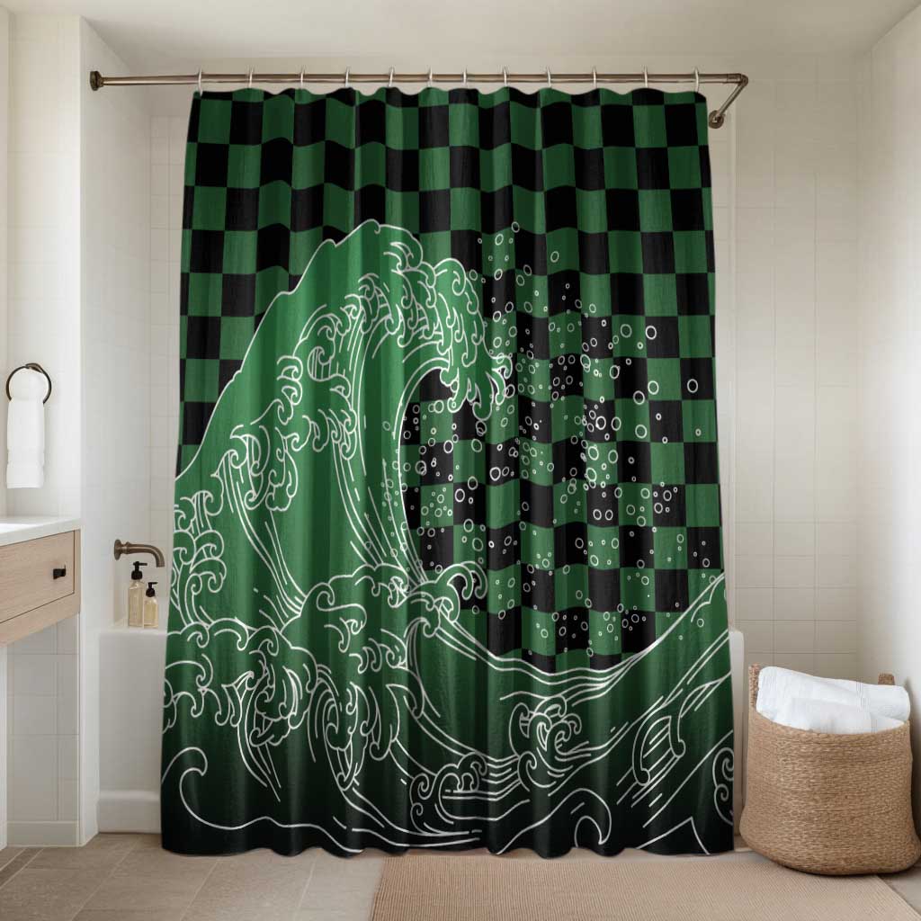 Japanese Asanoha Pattern Bathroom Set Water Breathing Slayer Dragon - Wonder Print Shop