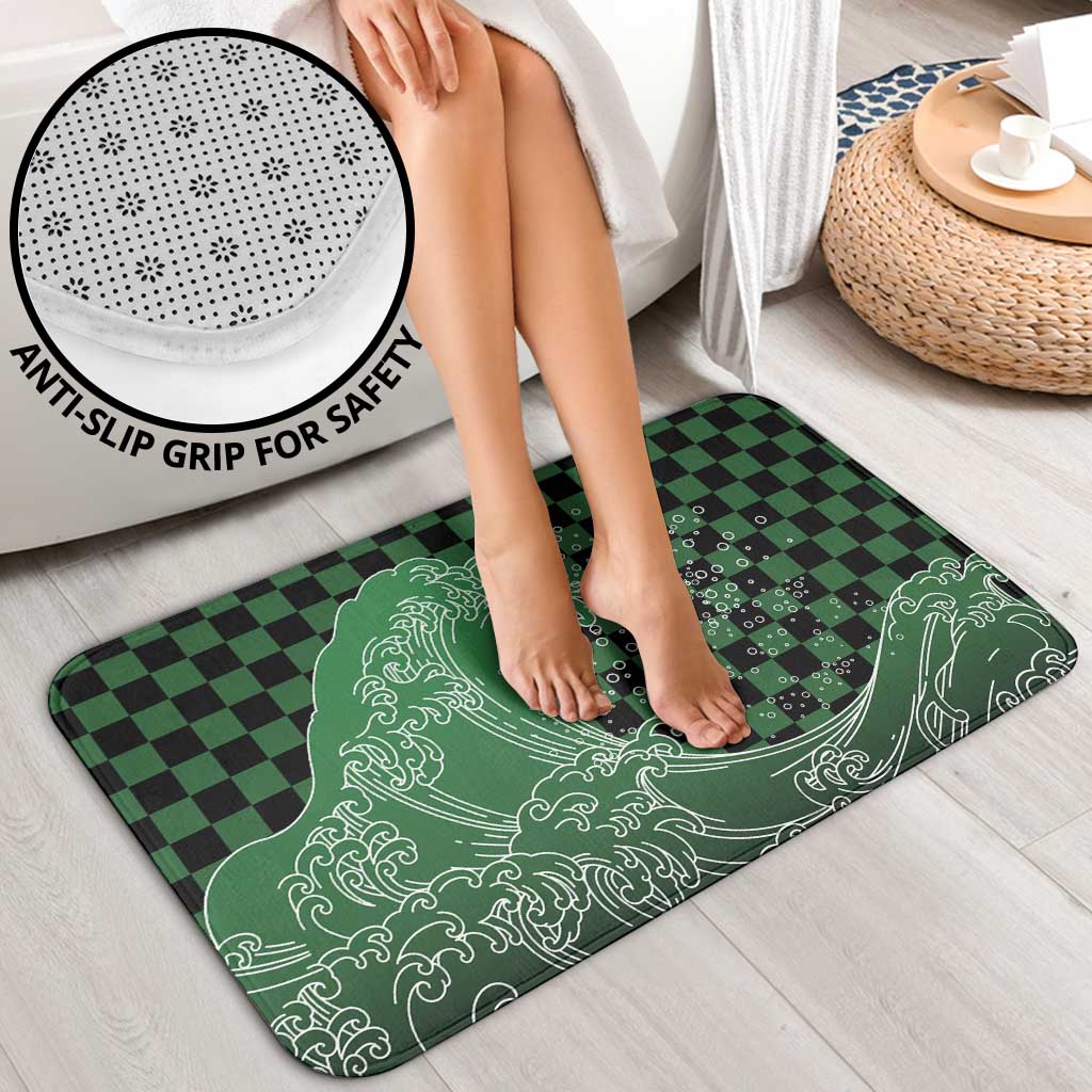 Japanese Asanoha Pattern Bathroom Set Water Breathing Slayer Dragon - Wonder Print Shop