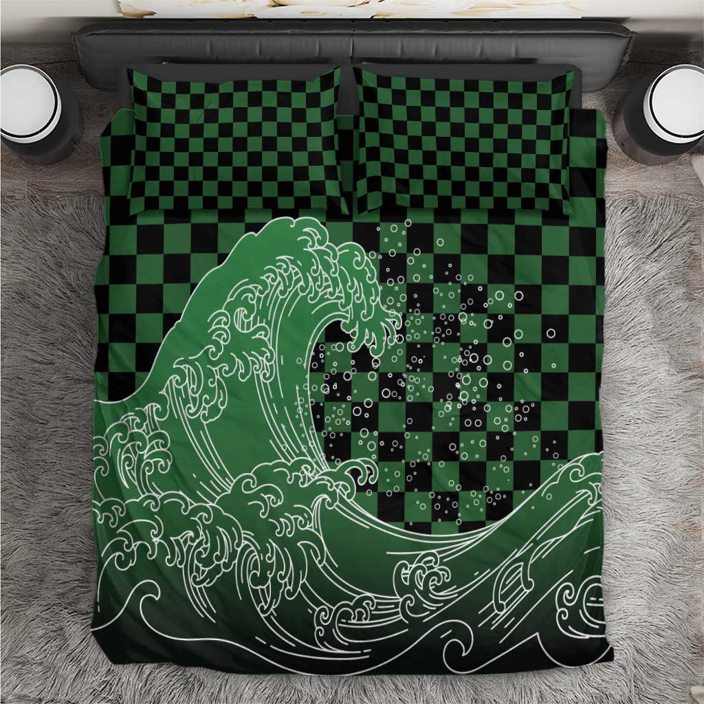 Japanese Asanoha Pattern Bedding Set Water Breathing Slayer Dragon - Wonder Print Shop