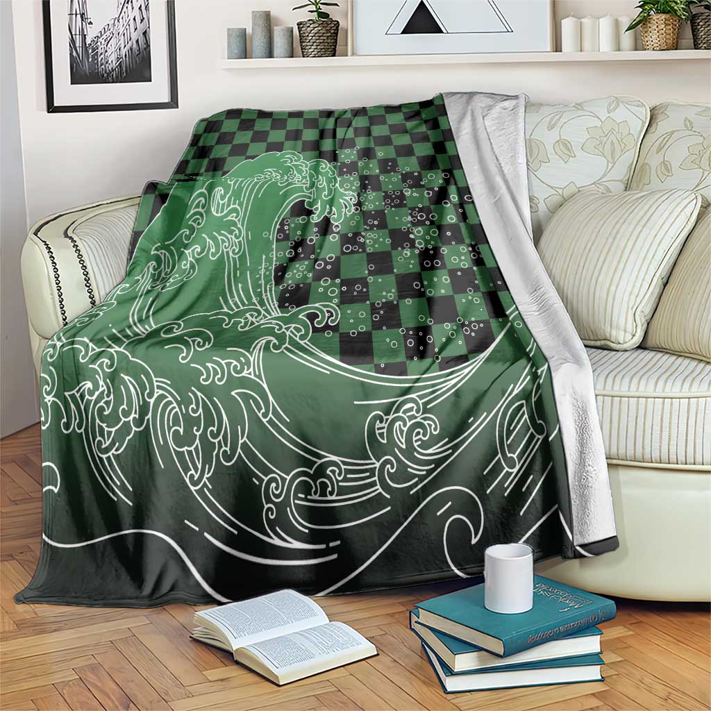 Japanese Asanoha Pattern Blanket Water Breathing Slayer Dragon - Wonder Print Shop