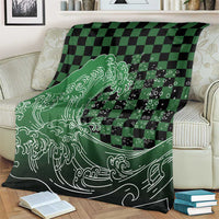 Japanese Asanoha Pattern Blanket Water Breathing Slayer Dragon - Wonder Print Shop