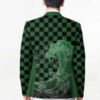 Japanese Asanoha Pattern Blazer Water Breathing Slayer Dragon - Wonder Print Shop
