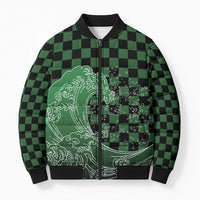 Japanese Asanoha Pattern Bomber Puffer Jacket Water Breathing Slayer Dragon - Wonder Print Shop