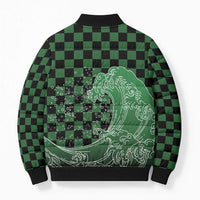 Japanese Asanoha Pattern Bomber Puffer Jacket Water Breathing Slayer Dragon - Wonder Print Shop