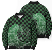 Japanese Asanoha Pattern Bomber Puffer Jacket Water Breathing Slayer Dragon - Wonder Print Shop