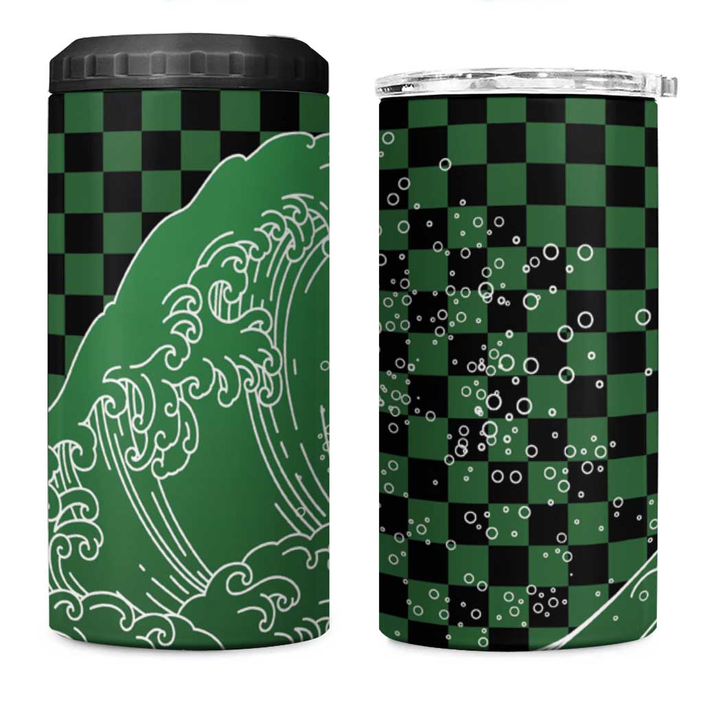 Japanese Asanoha Pattern 4 in 1 Can Cooler Tumbler Water Breathing Slayer Dragon - Wonder Print Shop