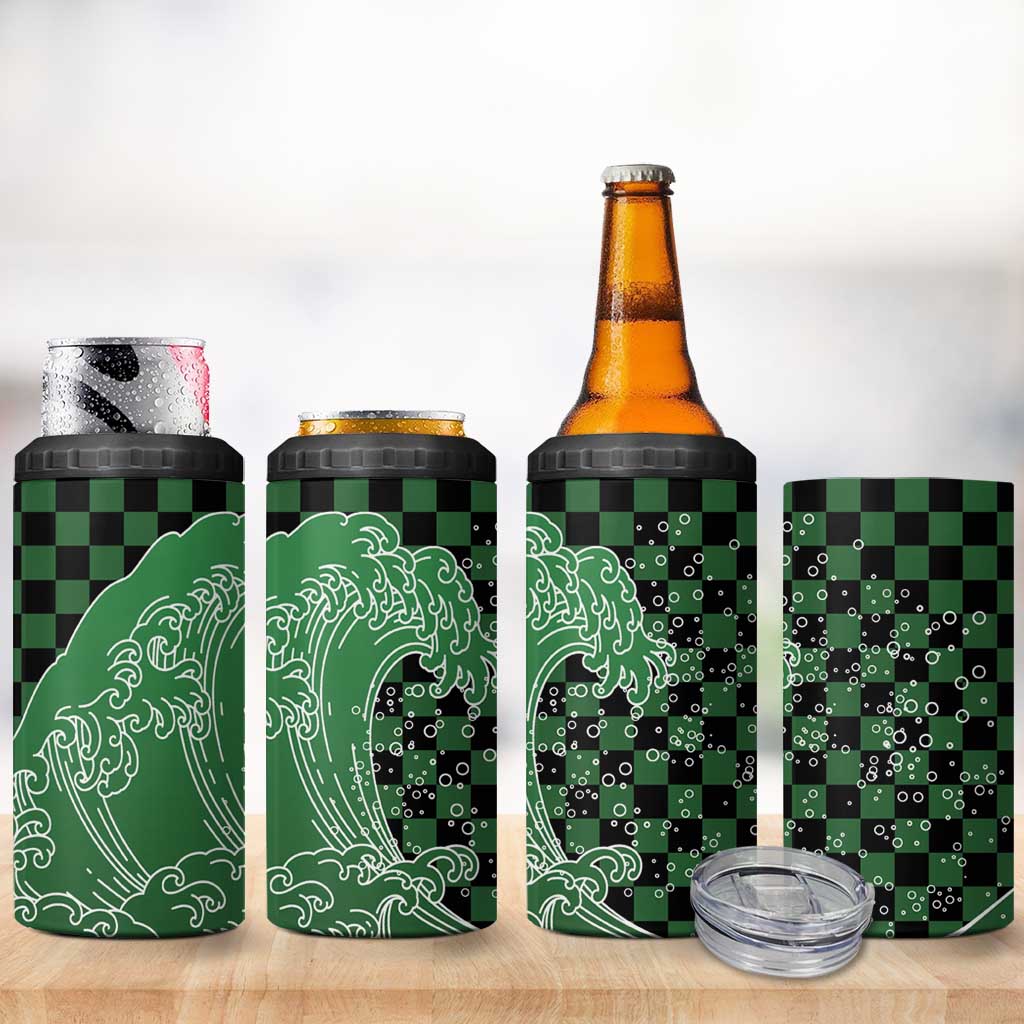 Japanese Asanoha Pattern 4 in 1 Can Cooler Tumbler Water Breathing Slayer Dragon - Wonder Print Shop