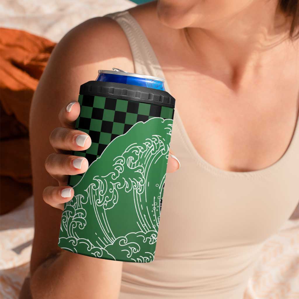 Japanese Asanoha Pattern 4 in 1 Can Cooler Tumbler Water Breathing Slayer Dragon - Wonder Print Shop