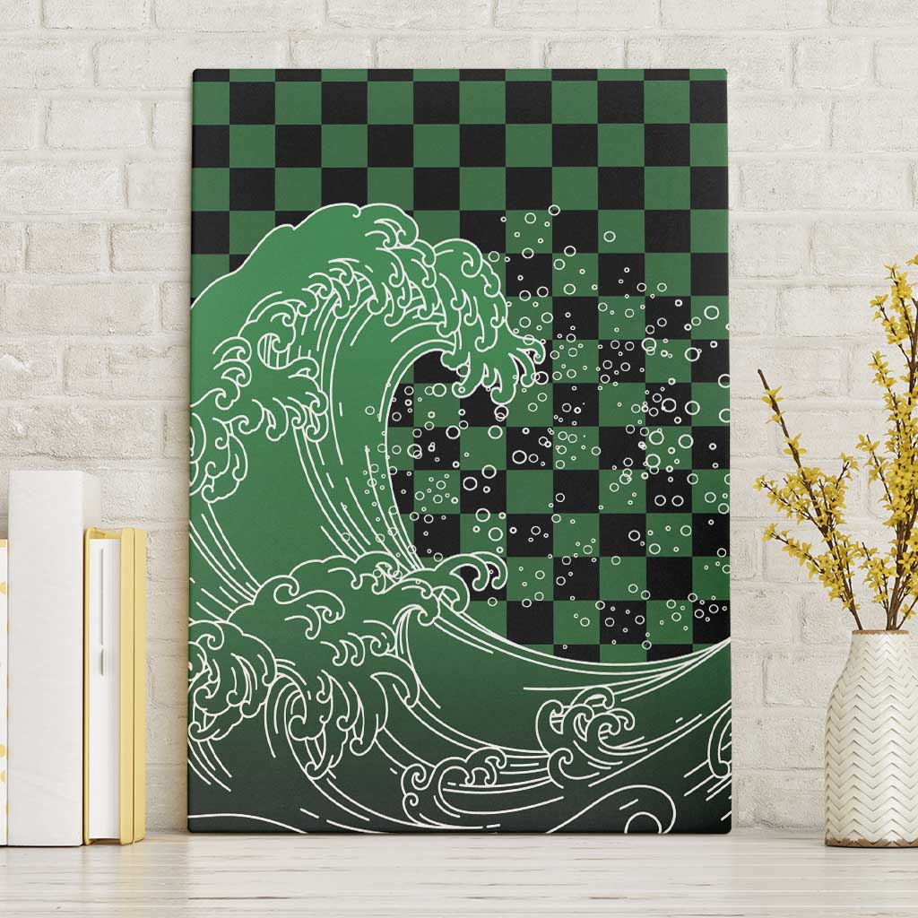 Japanese Asanoha Pattern Canvas Wall Art Water Breathing Slayer Dragon - Wonder Print Shop
