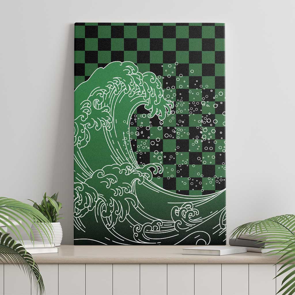 Japanese Asanoha Pattern Canvas Wall Art Water Breathing Slayer Dragon - Wonder Print Shop