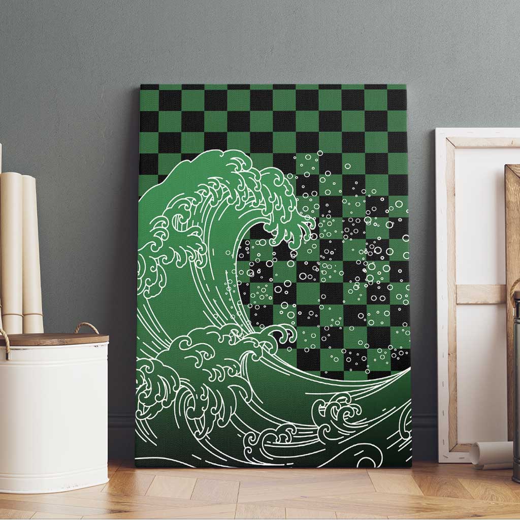 Japanese Asanoha Pattern Canvas Wall Art Water Breathing Slayer Dragon - Wonder Print Shop
