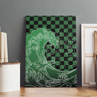 Japanese Asanoha Pattern Canvas Wall Art Water Breathing Slayer Dragon - Wonder Print Shop
