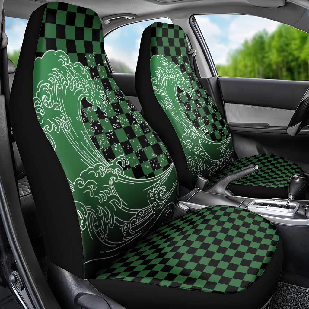 Japanese Asanoha Pattern Car Seat Cover Water Breathing Slayer Dragon - Wonder Print Shop