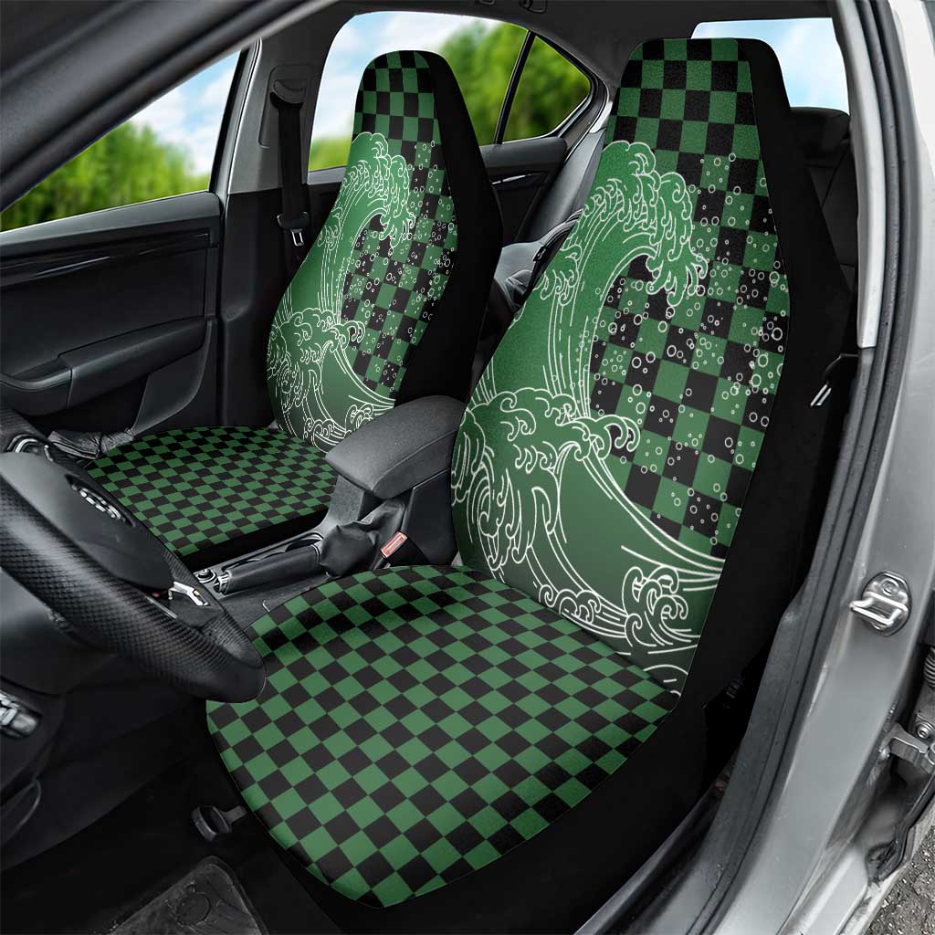 Japanese Asanoha Pattern Car Seat Cover Water Breathing Slayer Dragon - Wonder Print Shop