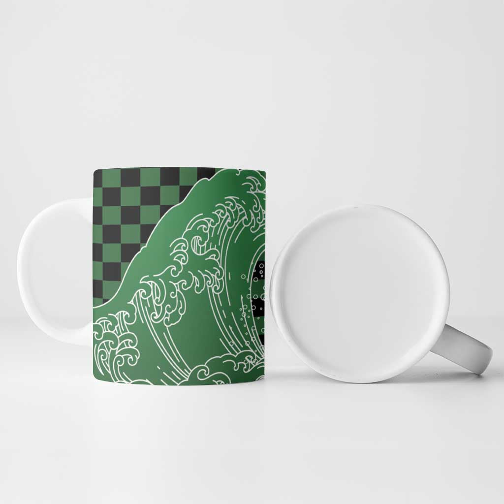 Japanese Asanoha Pattern Ceramic Mug Water Breathing Slayer Dragon - Wonder Print Shop