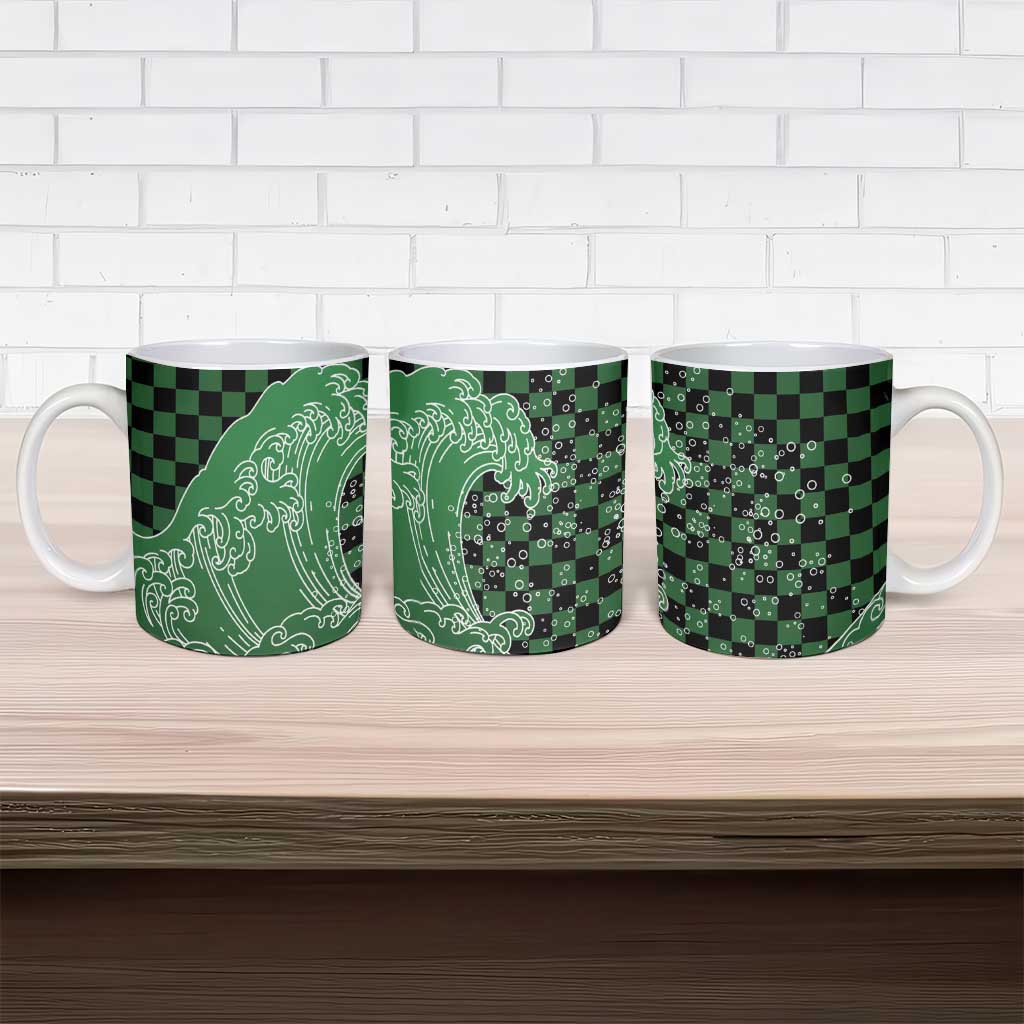 Japanese Asanoha Pattern Ceramic Mug Water Breathing Slayer Dragon - Wonder Print Shop