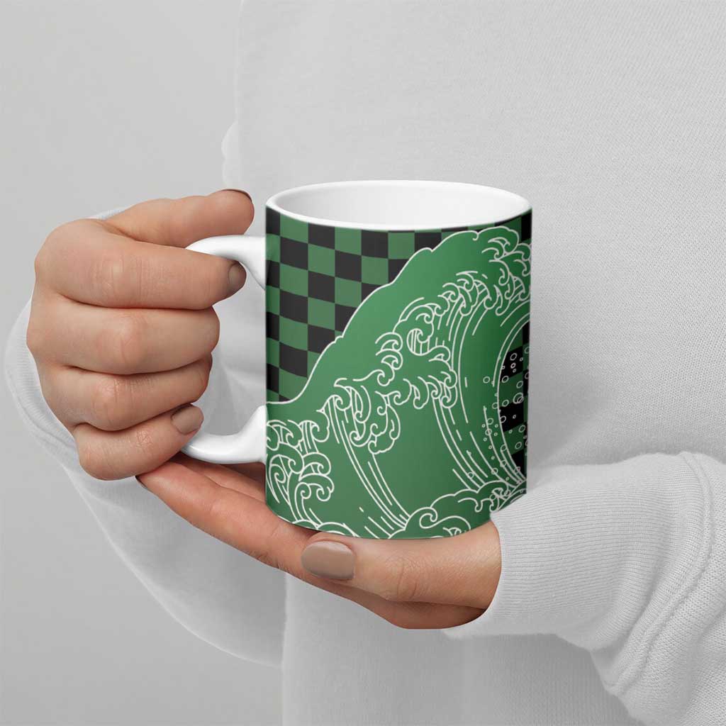 Japanese Asanoha Pattern Ceramic Mug Water Breathing Slayer Dragon - Wonder Print Shop