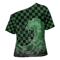 Japanese Asanoha Pattern Cross Shoulder Shirt Water Breathing Slayer Dragon - Wonder Print Shop