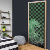 Japanese Asanoha Pattern Door Cover Water Breathing Slayer Dragon - Wonder Print Shop