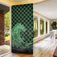 Japanese Asanoha Pattern Door Cover Water Breathing Slayer Dragon - Wonder Print Shop