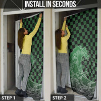 Japanese Asanoha Pattern Door Cover Water Breathing Slayer Dragon - Wonder Print Shop