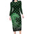 Japanese Asanoha Pattern Family Matching Long Sleeve Bodycon Dress and Hawaiian Shirt Water Breathing Slayer Dragon - Wonder Print Shop